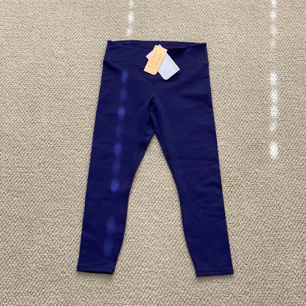 NEW Fabletics Salar Solid Powerhold Capri Leggings Indigo Blue Purple Size S NWT